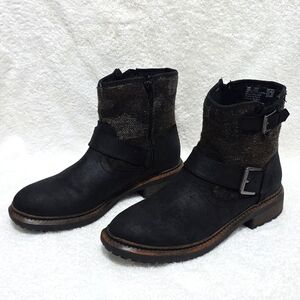 Sonoma Black Textile Canvas Zipper Ankle Boots Womens 7 Iguc Awesome Black